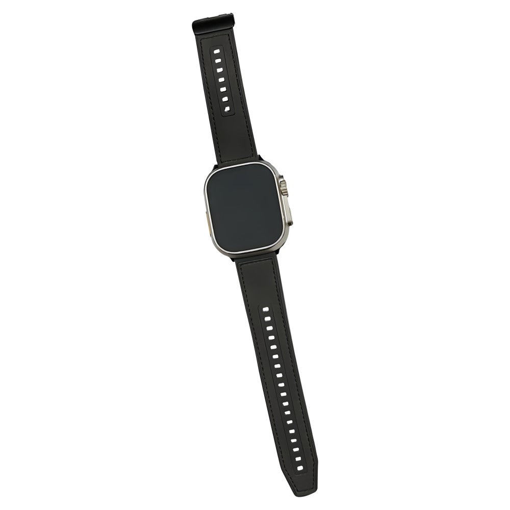Super Fint Kunstlæder Universal Rem passer til Apple Smartwatch - Sort#serie_2
