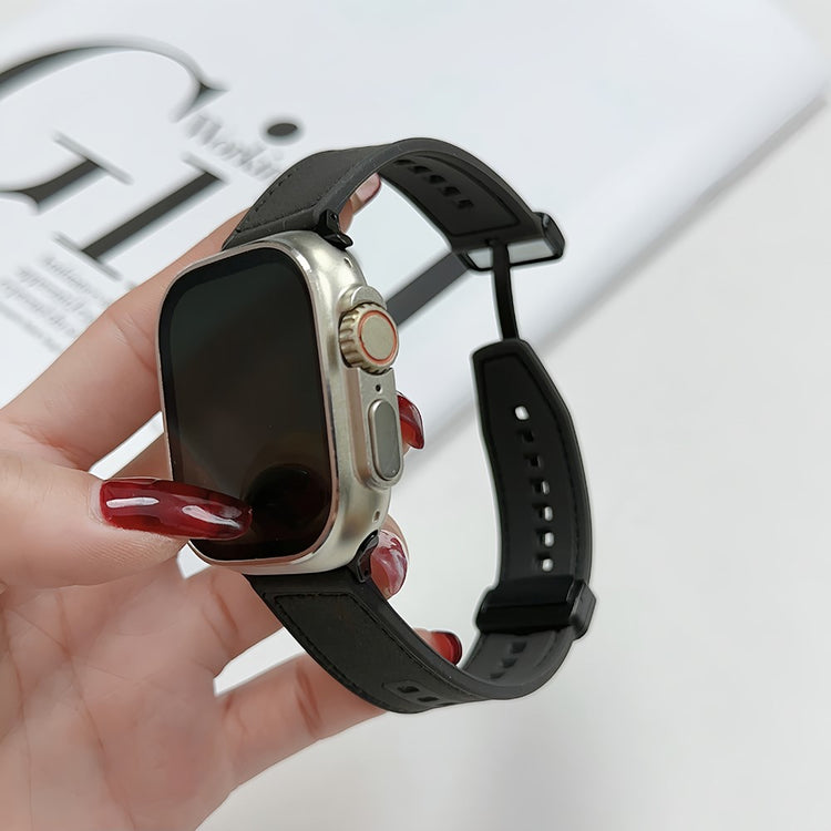 Super Fint Kunstlæder Universal Rem passer til Apple Smartwatch - Rød#serie_5