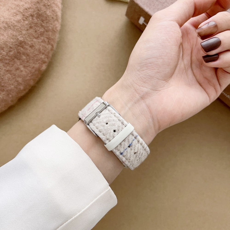 Helt Vildt Elegant Nylon Universal Rem passer til Apple Smartwatch - Hvid#serie_1