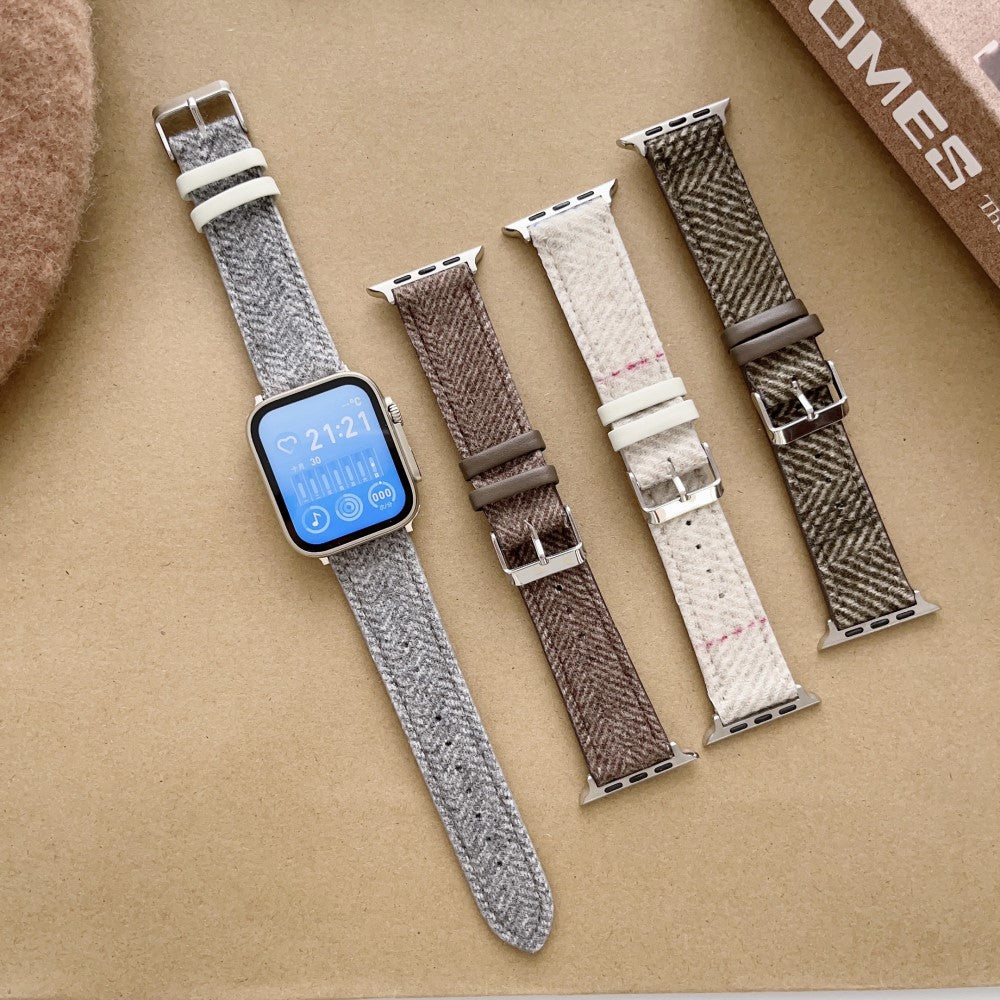 Helt Vildt Elegant Nylon Universal Rem passer til Apple Smartwatch - Brun#serie_2