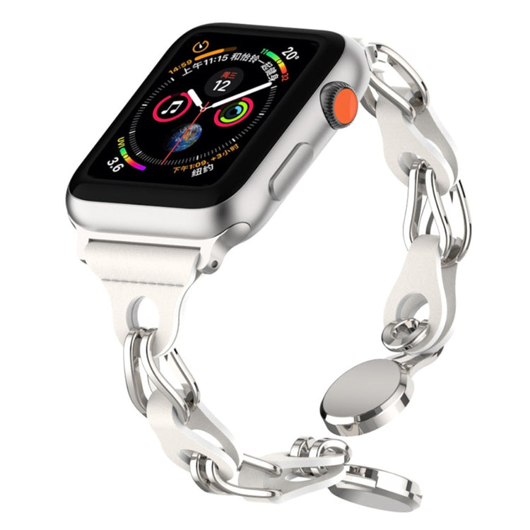 Fint Kunstlæder Universal Rem passer til Apple Smartwatch - Hvid#serie_2