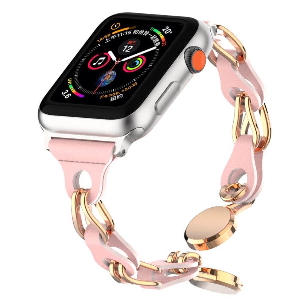 Fint Kunstlæder Universal Rem passer til Apple Smartwatch - Pink#serie_3