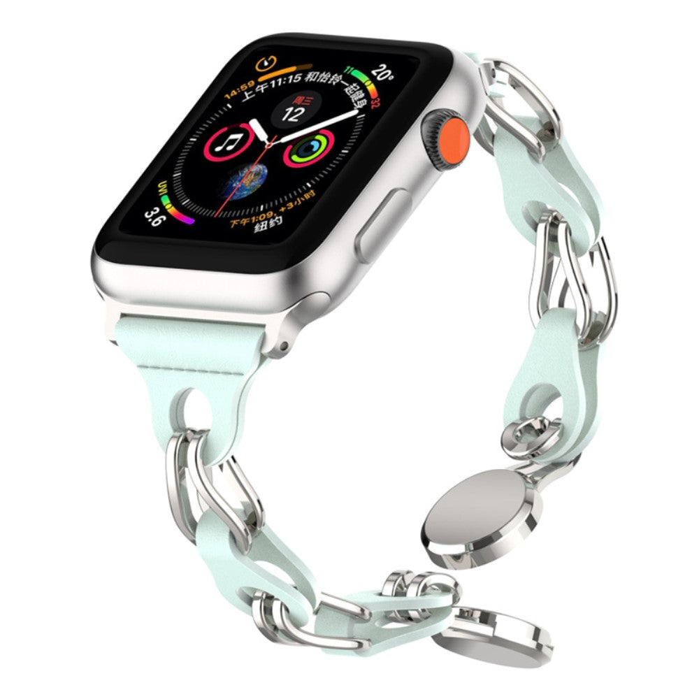 Fint Kunstlæder Universal Rem passer til Apple Smartwatch - Blå#serie_4