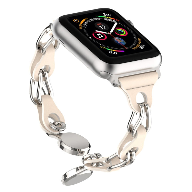 Fint Kunstlæder Universal Rem passer til Apple Smartwatch - Hvid#serie_5