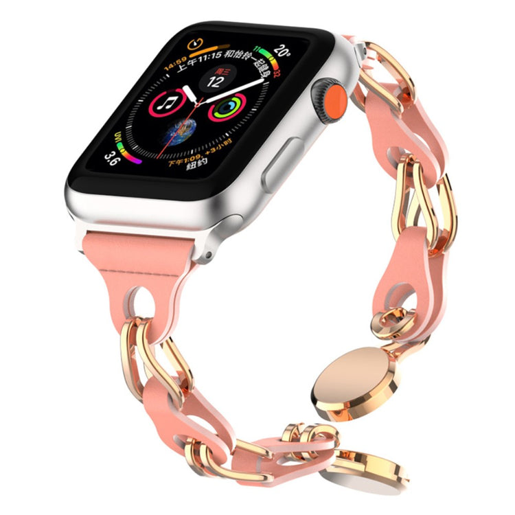 Fint Kunstlæder Universal Rem passer til Apple Smartwatch - Rød#serie_6