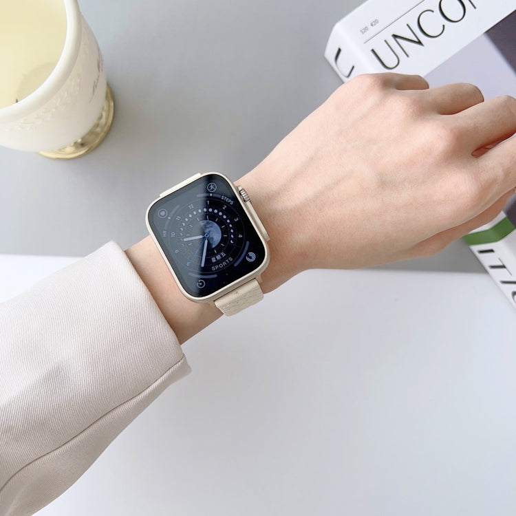 Vildt Skøn Kunstlæder Universal Rem passer til Apple Smartwatch - Hvid#serie_1