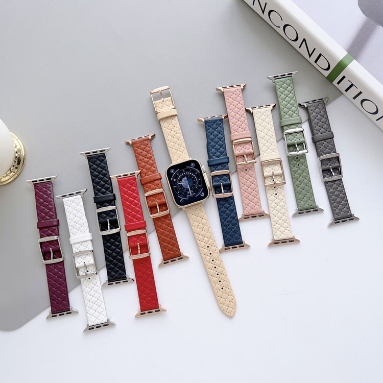 Rigtigt Cool Kunstlæder Universal Rem passer til Apple Smartwatch - Blå#serie_7