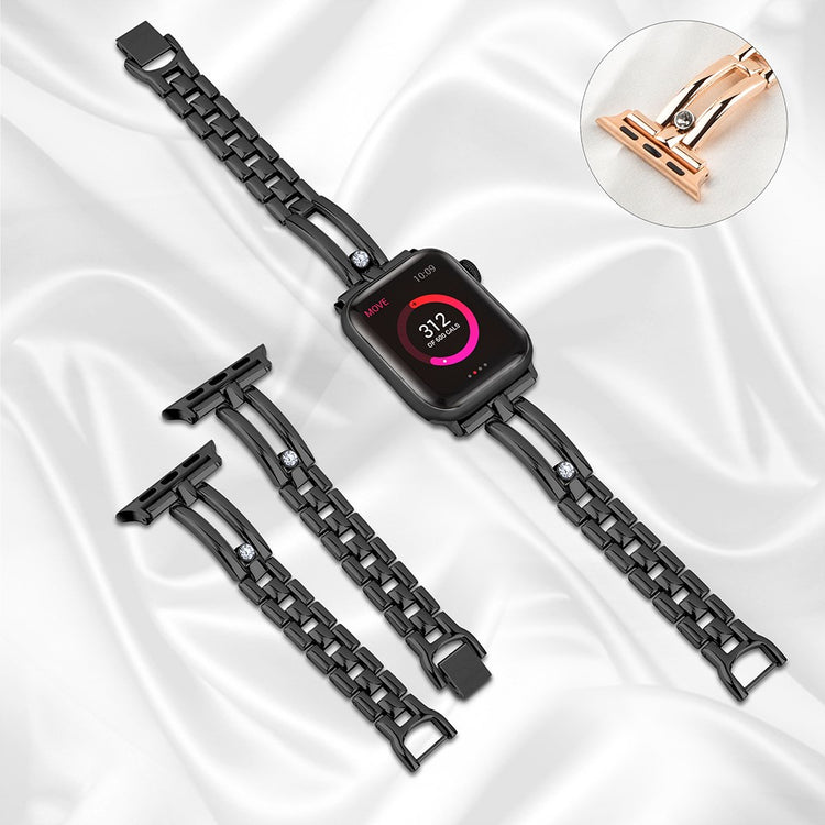 Rigtigt Elegant Metal Universal Rem passer til Apple Smartwatch - Sort#serie_2
