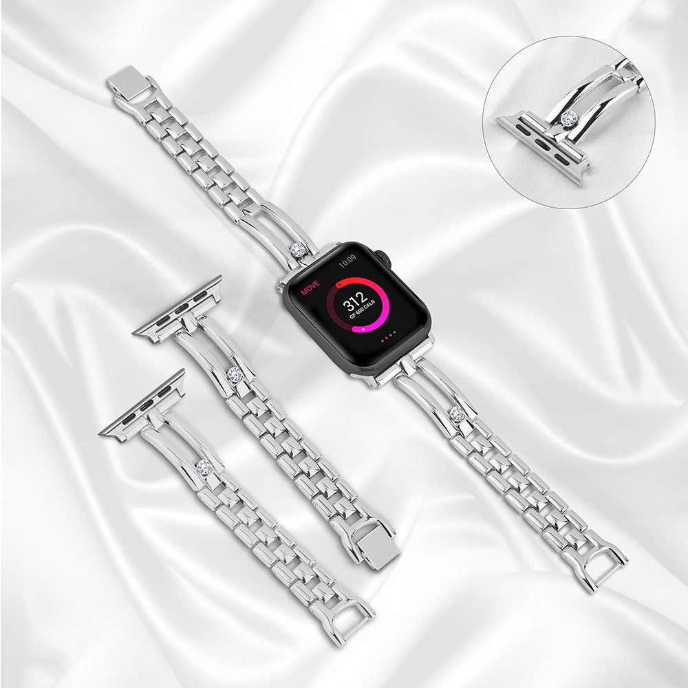 Rigtigt Elegant Metal Universal Rem passer til Apple Smartwatch - Sølv#serie_3