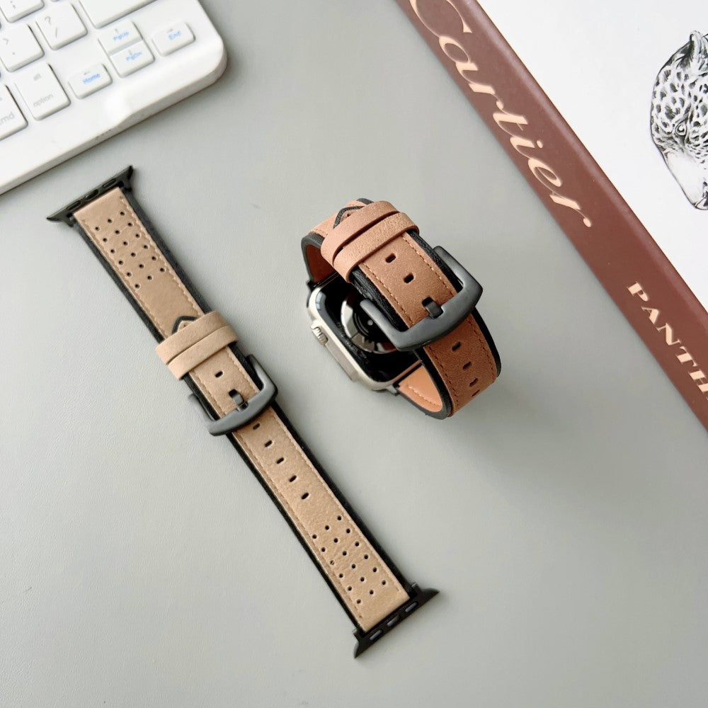 Fortrinligt Ægte Læder Universal Rem passer til Apple Smartwatch - Brun#serie_1
