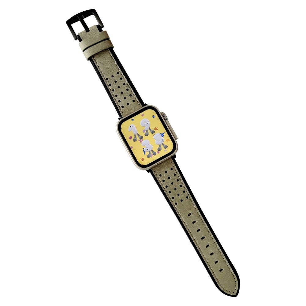 Fortrinligt Ægte Læder Universal Rem passer til Apple Smartwatch - Grøn#serie_2