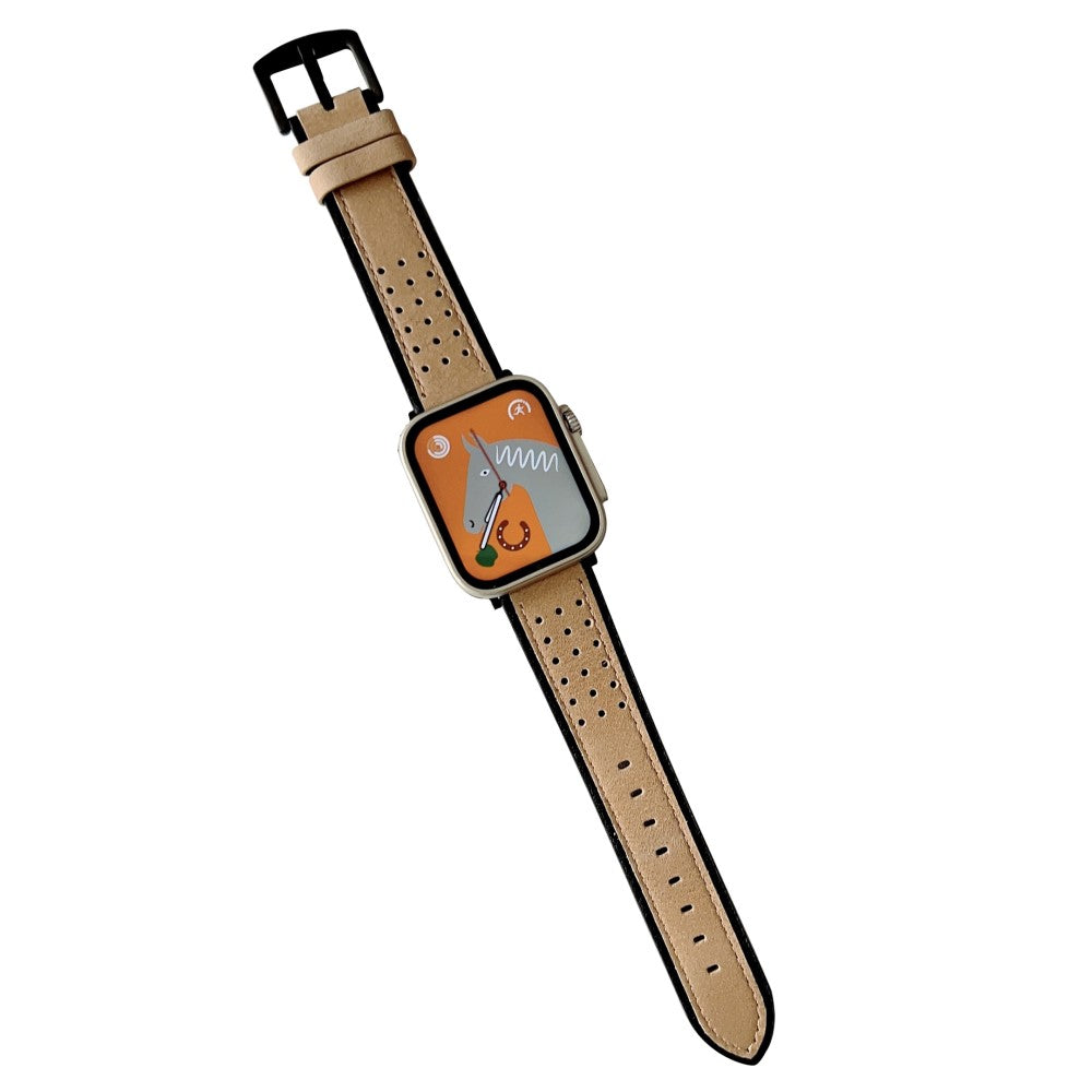 Fortrinligt Ægte Læder Universal Rem passer til Apple Smartwatch - Gul#serie_4