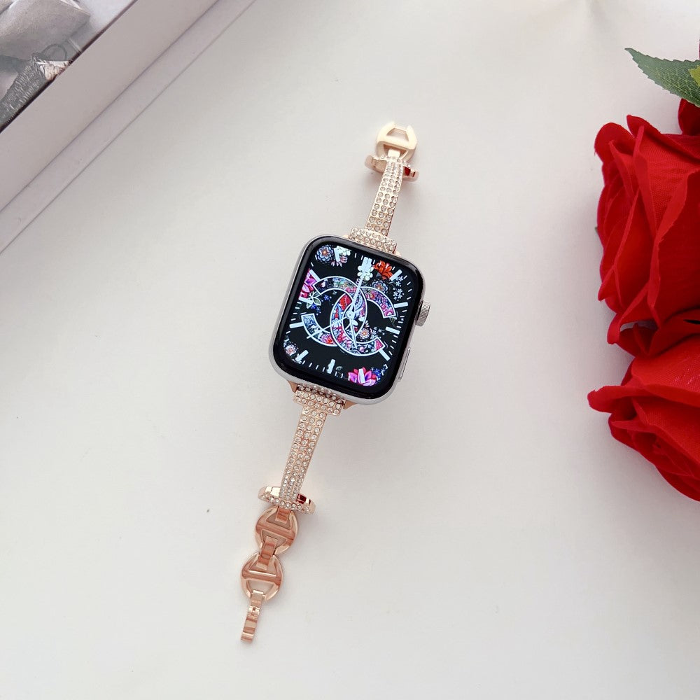 Super Elegant Rhinsten Universal Rem passer til Apple Smartwatch - Pink#serie_1