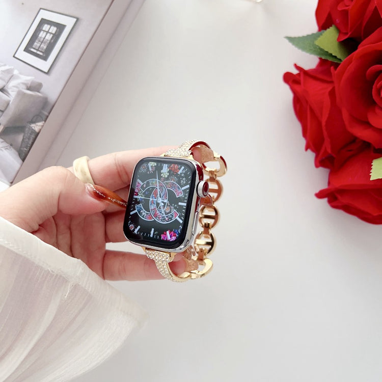 Super Elegant Rhinsten Universal Rem passer til Apple Smartwatch - Guld#serie_4