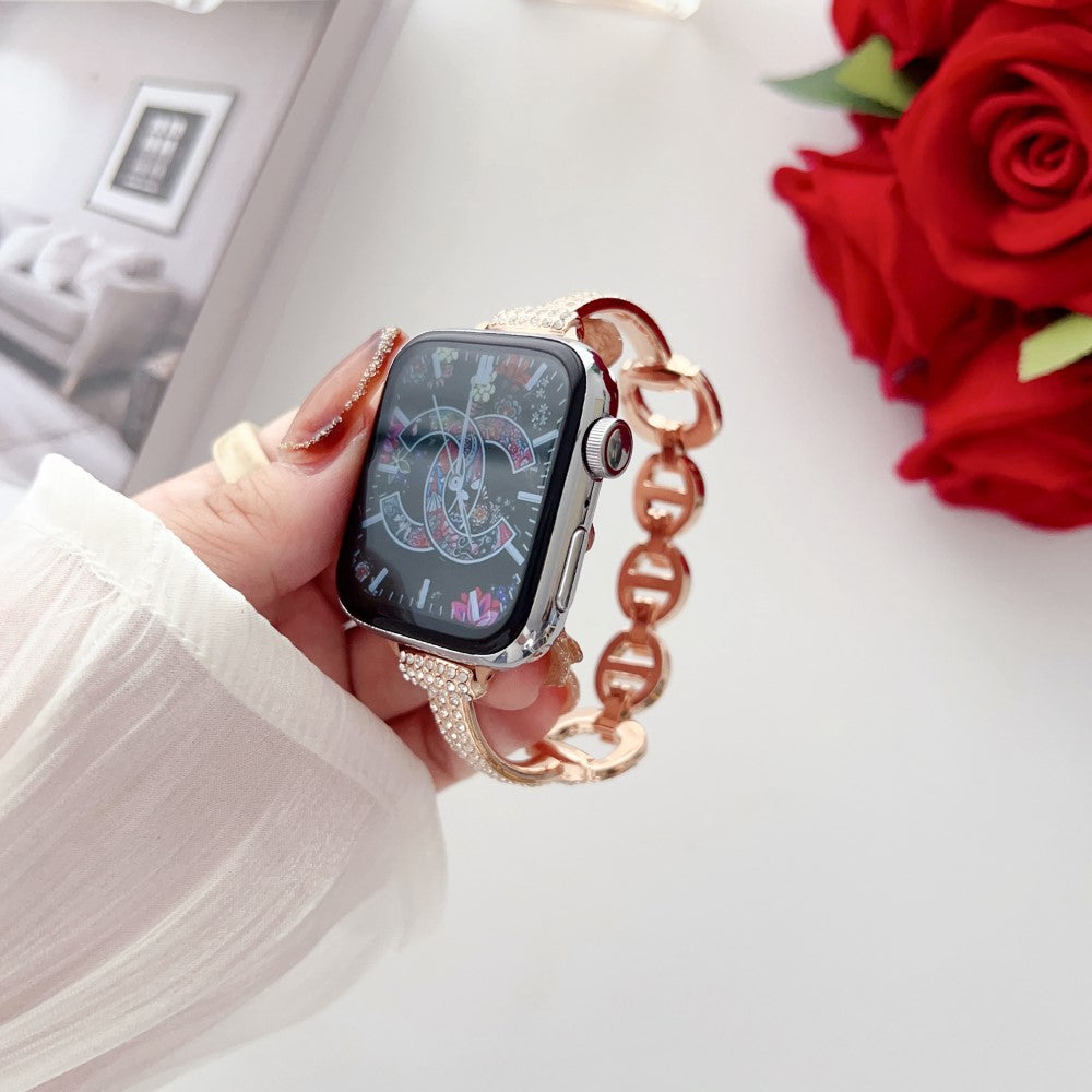 Super Elegant Rhinsten Universal Rem passer til Apple Smartwatch - Guld#serie_4