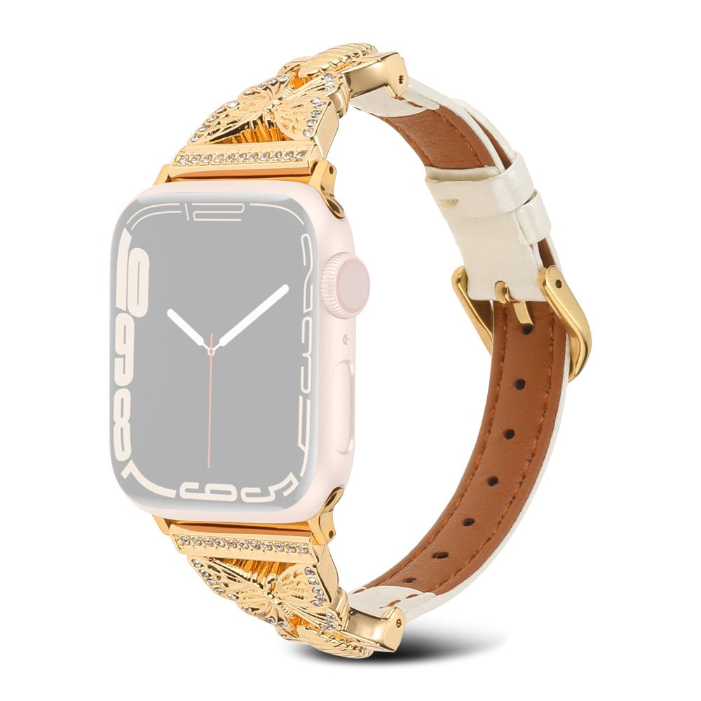 Rigtigt Holdbart Kunstlæder Universal Rem passer til Apple Smartwatch - Hvid#serie_1