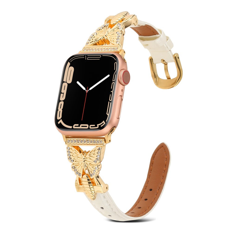 Rigtigt Holdbart Kunstlæder Universal Rem passer til Apple Smartwatch - Hvid#serie_1