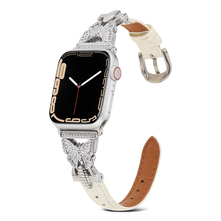 Rigtigt Holdbart Kunstlæder Universal Rem passer til Apple Smartwatch - Hvid#serie_3