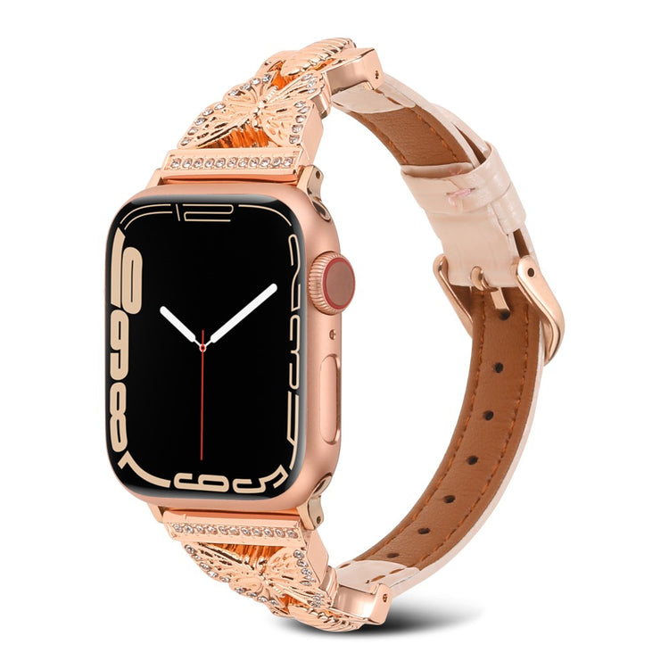 Rigtigt Holdbart Kunstlæder Universal Rem passer til Apple Smartwatch - Pink#serie_4