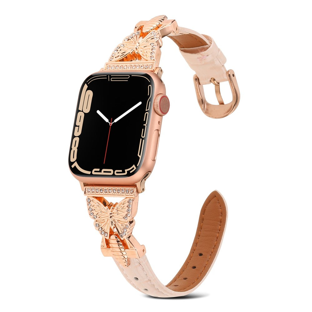 Rigtigt Holdbart Kunstlæder Universal Rem passer til Apple Smartwatch - Pink#serie_4