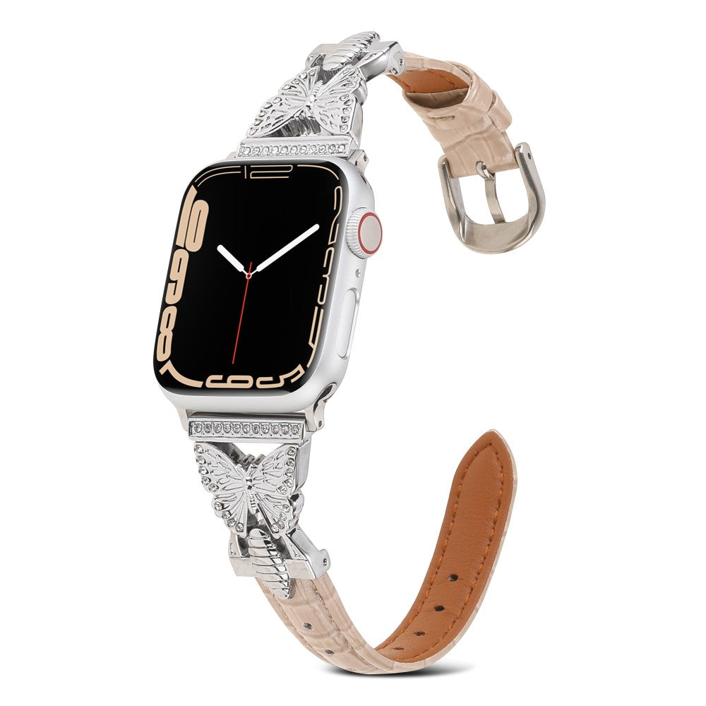 Rigtigt Holdbart Kunstlæder Universal Rem passer til Apple Smartwatch - Pink#serie_8