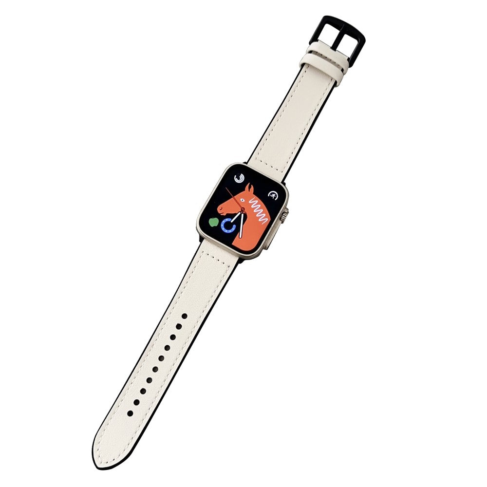 Komfortabel Ægte Læder Universal Rem passer til Apple Smartwatch - Hvid#serie_1