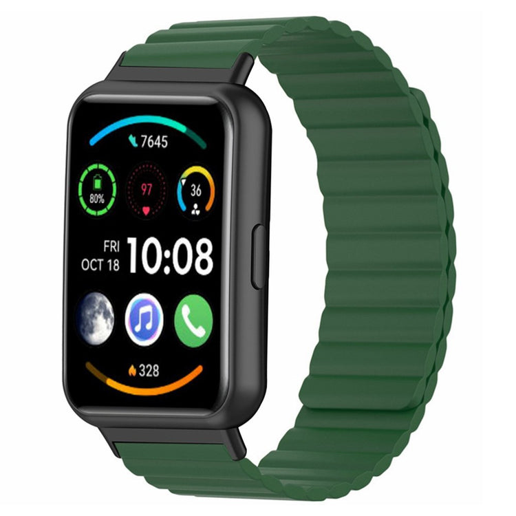 Meget Skøn Silikone Rem passer til Huawei Watch Fit 2 - Grøn#serie_7
