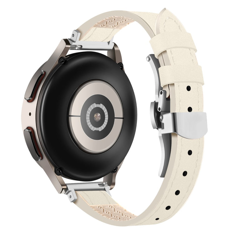Helt Vildt Smuk Ægte Læder Universal Rem passer til Smartwatch - Hvid#serie_7
