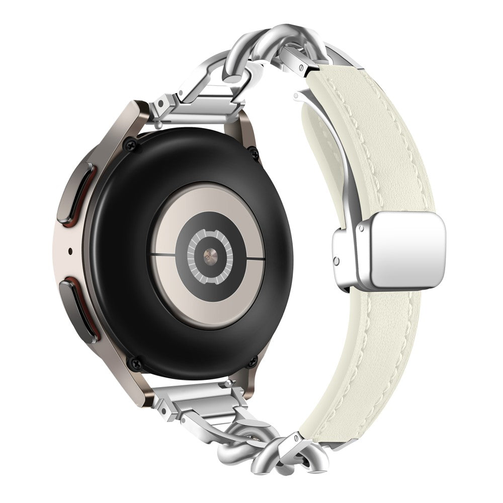 Rigtigt Sejt Ægte Læder Universal Rem passer til Smartwatch - Hvid#serie_4