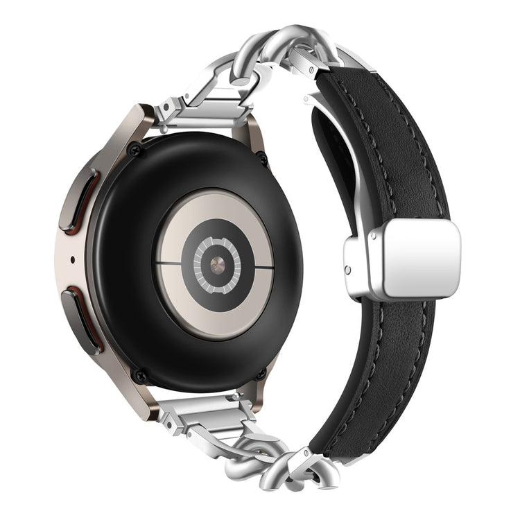 Super Fantastisk Ægte Læder Universal Rem passer til Smartwatch - Sort#serie_2