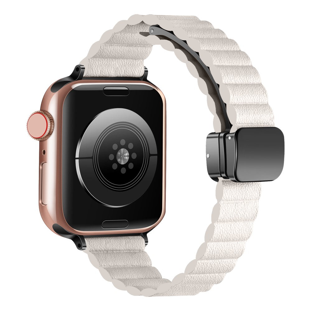 Helt Vildt Skøn Kunstlæder Universal Rem passer til Apple Smartwatch - Hvid#serie_12
