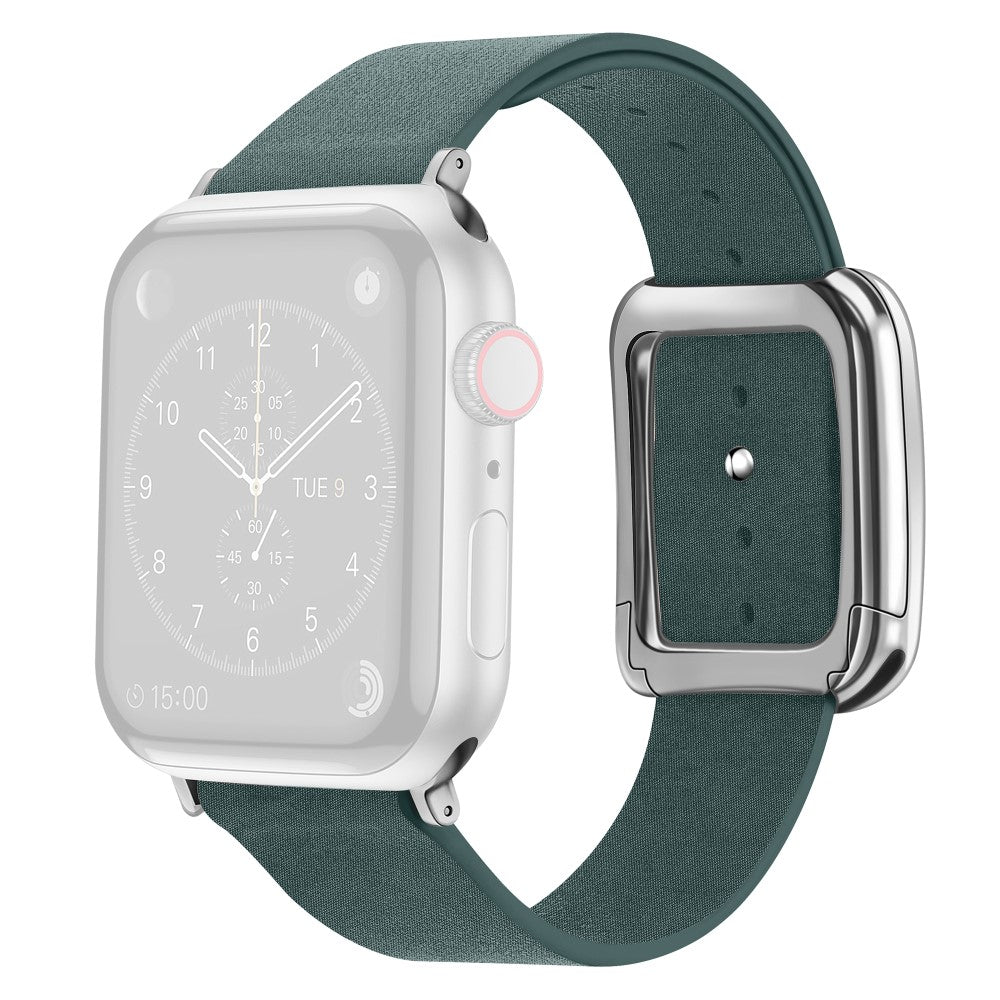 Rigtigt Rart Kunstlæder Universal Rem passer til Apple Smartwatch - Grøn#serie_1