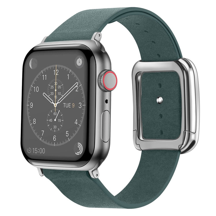 Rigtigt Rart Kunstlæder Universal Rem passer til Apple Smartwatch - Grøn#serie_1