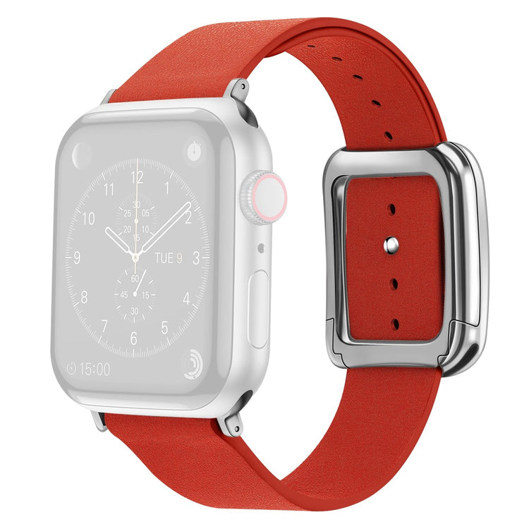 Rigtigt Rart Kunstlæder Universal Rem passer til Apple Smartwatch - Orange#serie_2