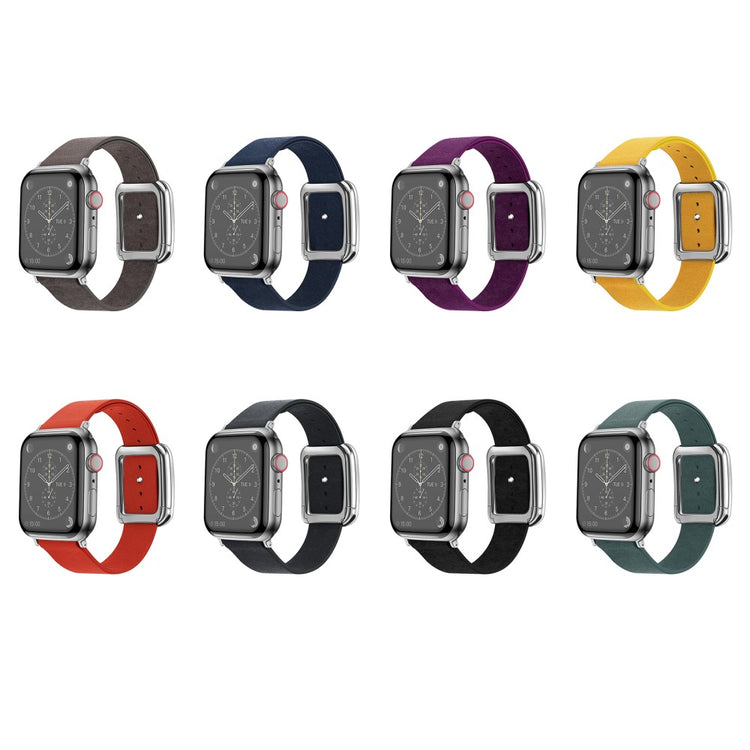 Rigtigt Rart Kunstlæder Universal Rem passer til Apple Smartwatch - Orange#serie_2