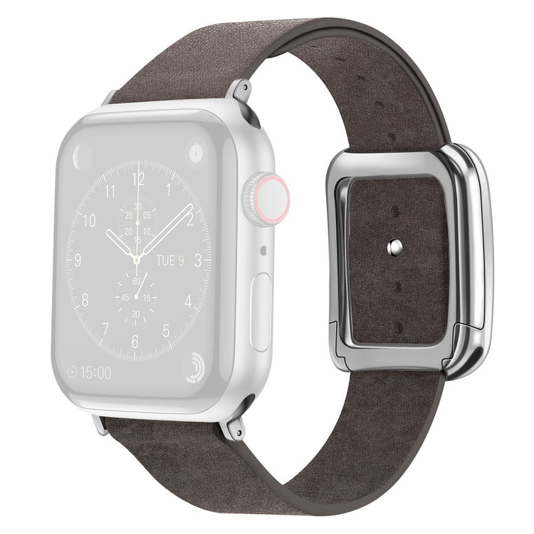 Rigtigt Rart Kunstlæder Universal Rem passer til Apple Smartwatch - Brun#serie_7