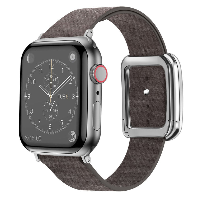 Rigtigt Rart Kunstlæder Universal Rem passer til Apple Smartwatch - Brun#serie_7