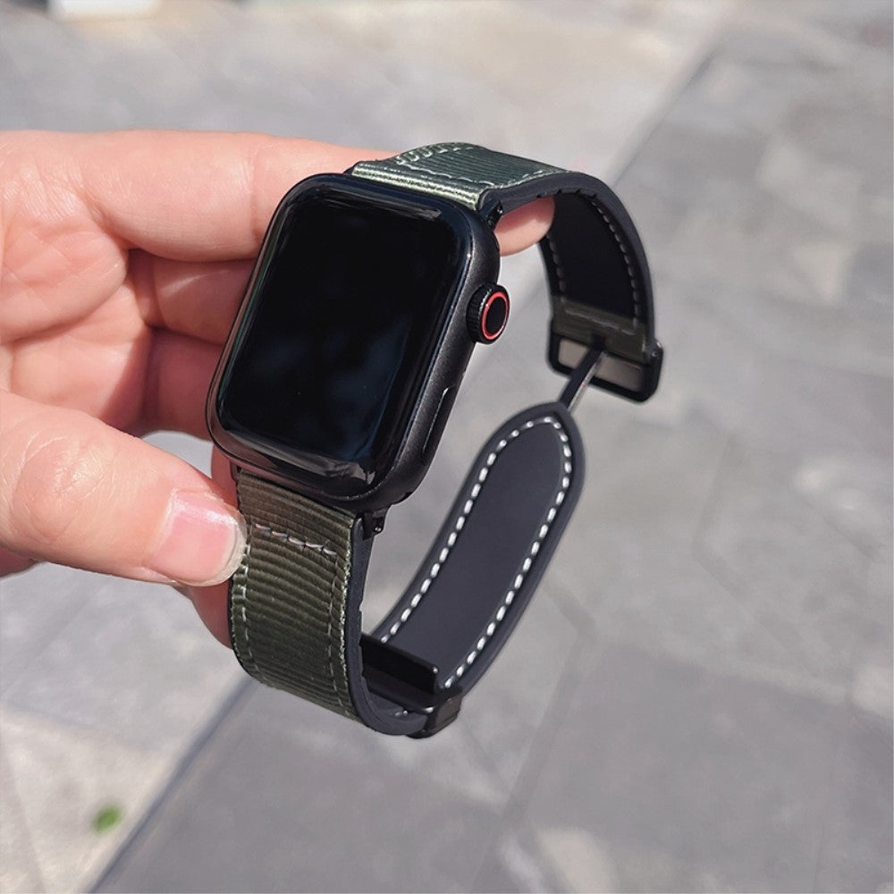Mega Hårdfør Nylon Universal Rem passer til Apple Smartwatch - Grøn#serie_1