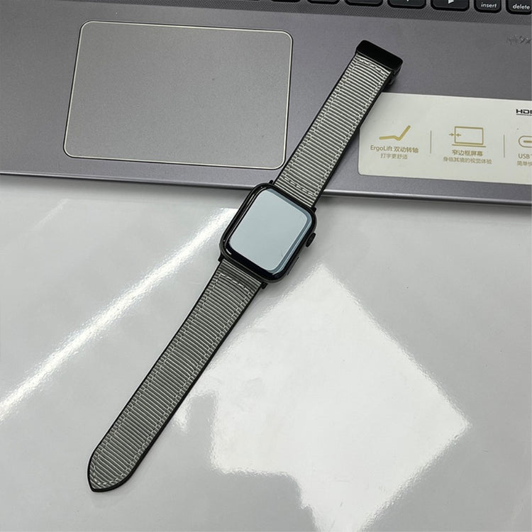 Mega Hårdfør Nylon Universal Rem passer til Apple Smartwatch - Sølv#serie_3
