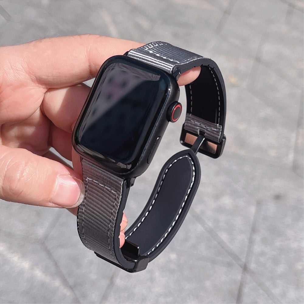 Mega Hårdfør Nylon Universal Rem passer til Apple Smartwatch - Sølv#serie_3