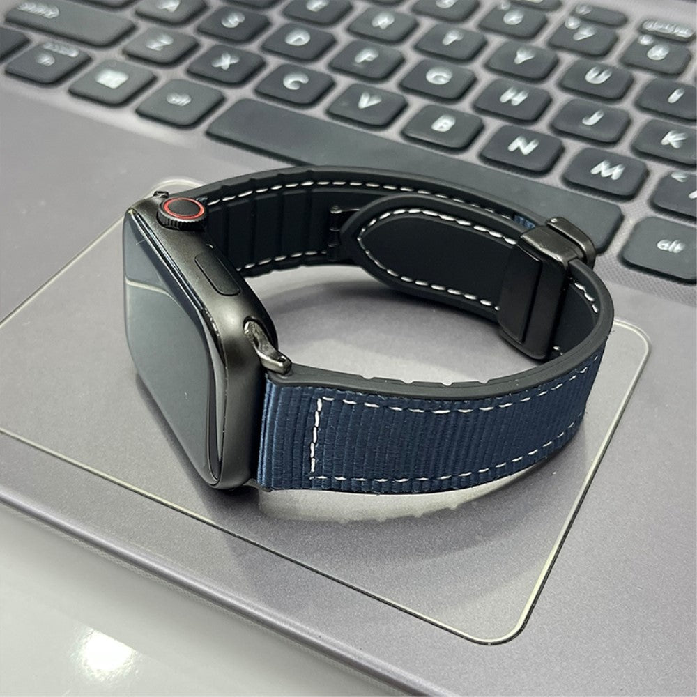 Mega Hårdfør Nylon Universal Rem passer til Apple Smartwatch - Blå#serie_4