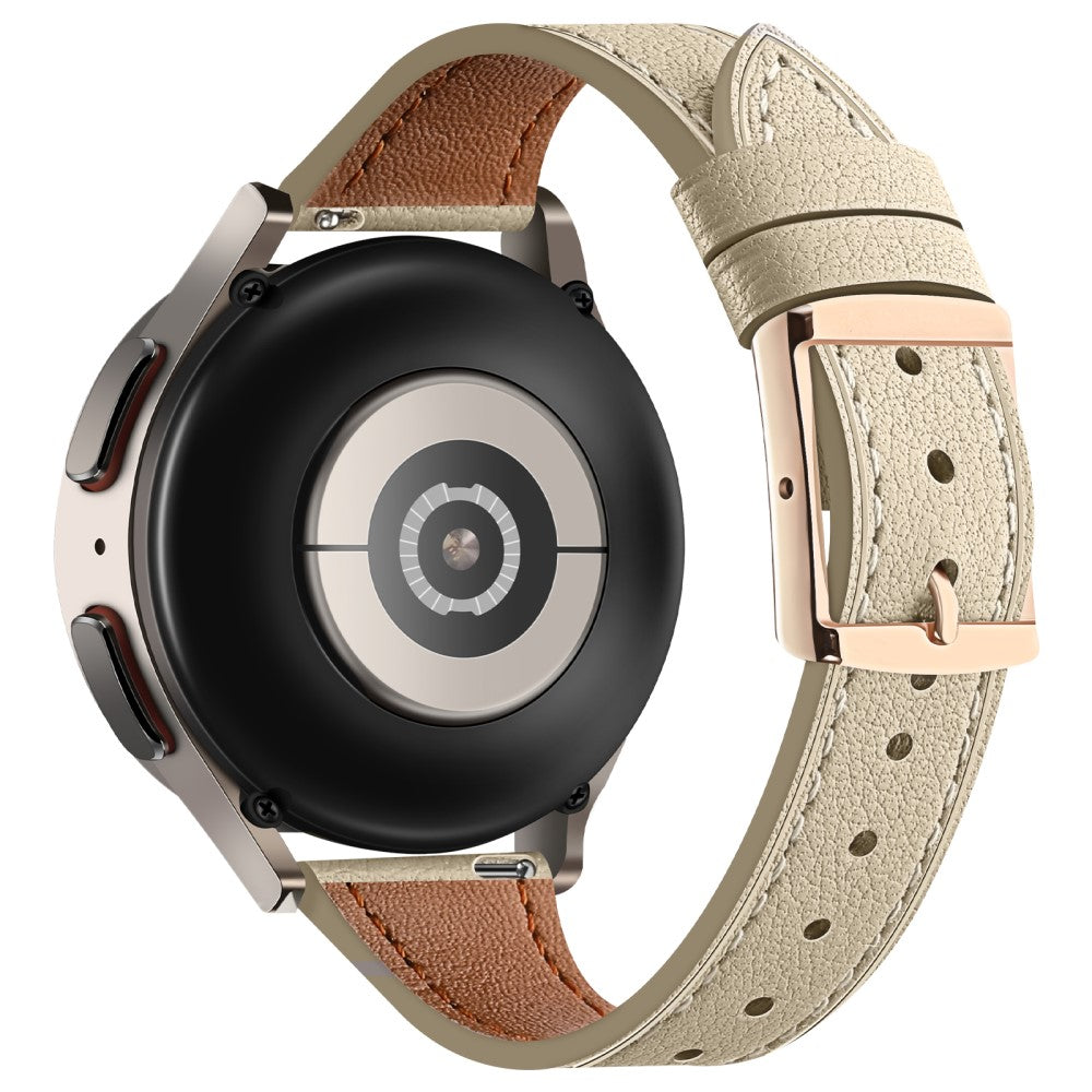 Helt Vildt Rart Ægte Læder Universal Rem passer til Smartwatch - Hvid#serie_2