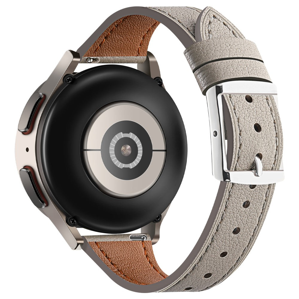 Helt Vildt Rart Ægte Læder Universal Rem passer til Smartwatch - Sølv#serie_7