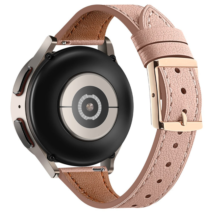 Rigtigt Flot Ægte Læder Universal Rem passer til Smartwatch - Pink#serie_3