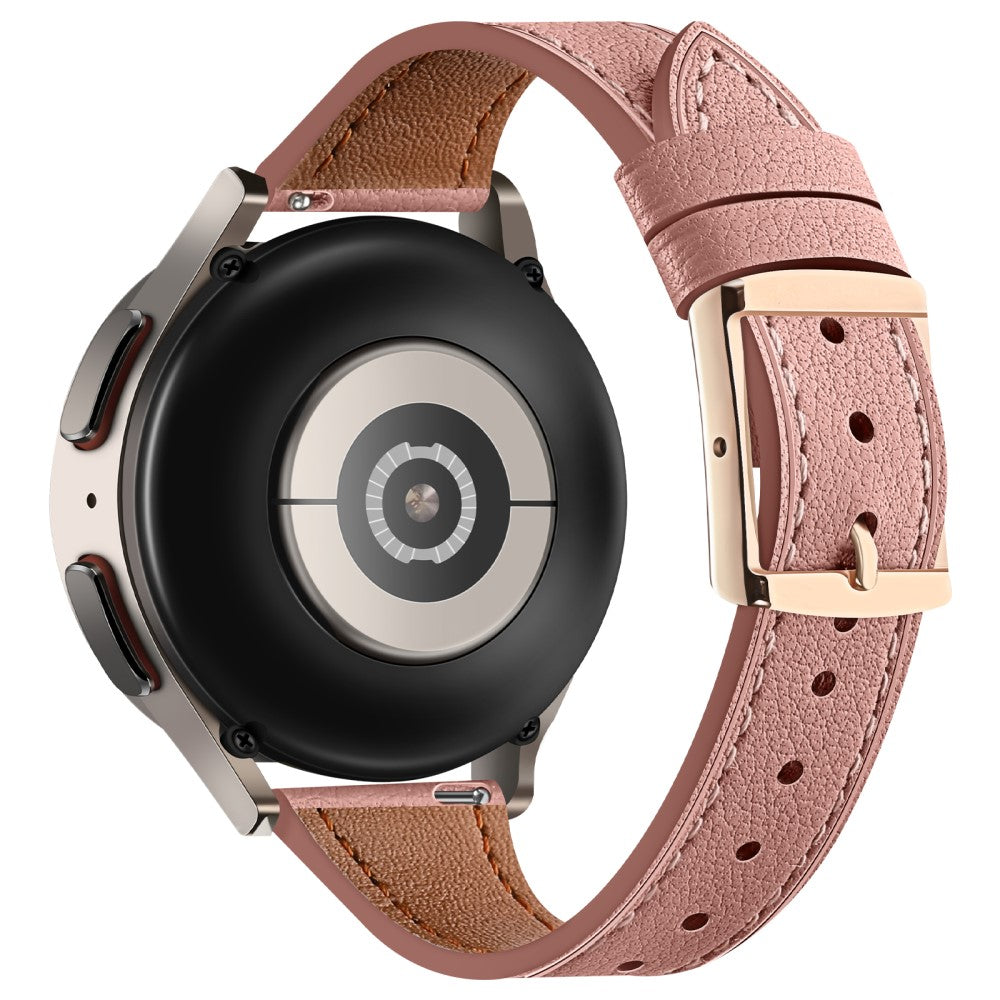 Rigtigt Flot Ægte Læder Universal Rem passer til Smartwatch - Pink#serie_5