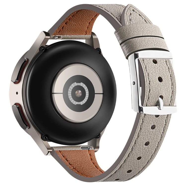 Rigtigt Flot Ægte Læder Universal Rem passer til Smartwatch - Sølv#serie_7
