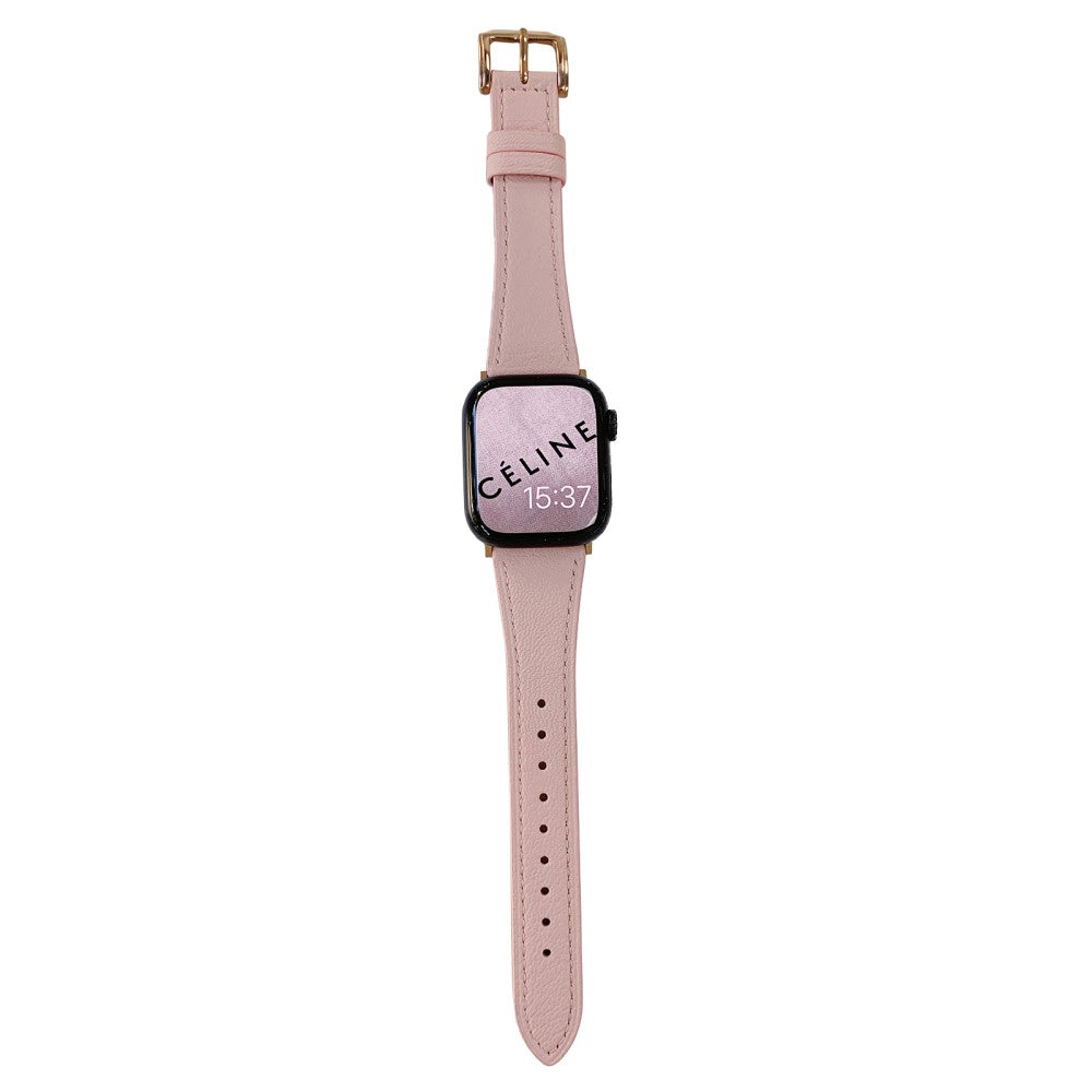 Tidsløst Ægte Læder Universal Rem passer til Apple Smartwatch - Pink#serie_1