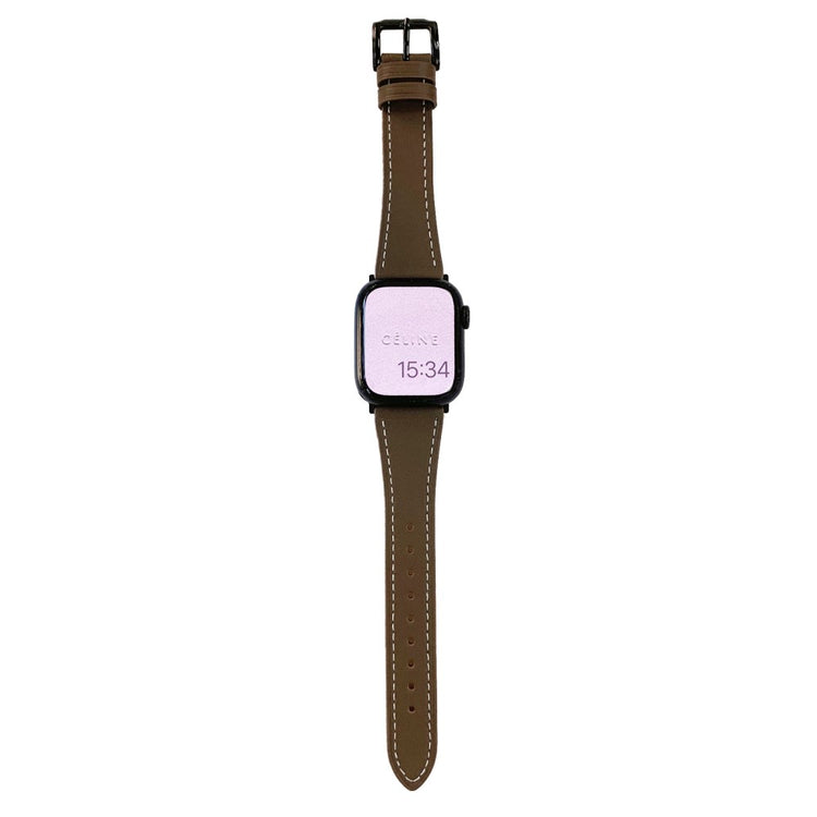 Tidsløst Ægte Læder Universal Rem passer til Apple Smartwatch - Brun#serie_3