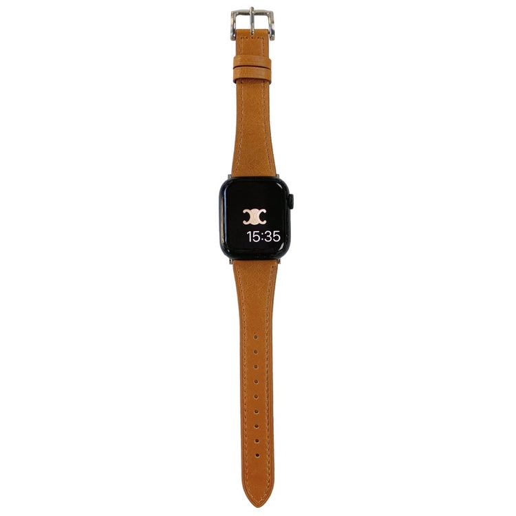 Tidsløst Ægte Læder Universal Rem passer til Apple Smartwatch - Brun#serie_6