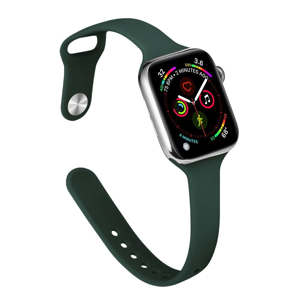 Tidsløst Silikone Universal Rem passer til Apple Smartwatch - Grøn#serie_1